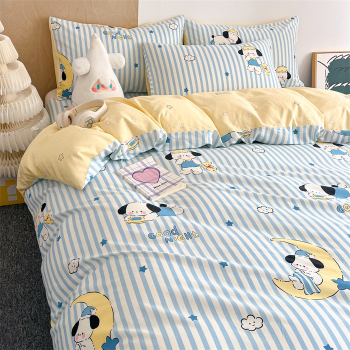 91家纺网 家纺一手货源 找家纺 澜妃 2025春夏新款12868全棉纯棉印花单被套 酣睡狗