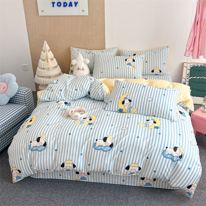 91家纺网 家纺一手货源 找家纺 澜妃 2025春夏新款12868全棉纯棉印花单被套 酣睡狗