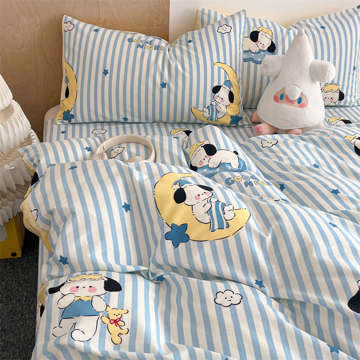 91家纺网 家纺一手货源 找家纺 澜妃 2025春夏新款12868全棉纯棉印花单被套 酣睡狗