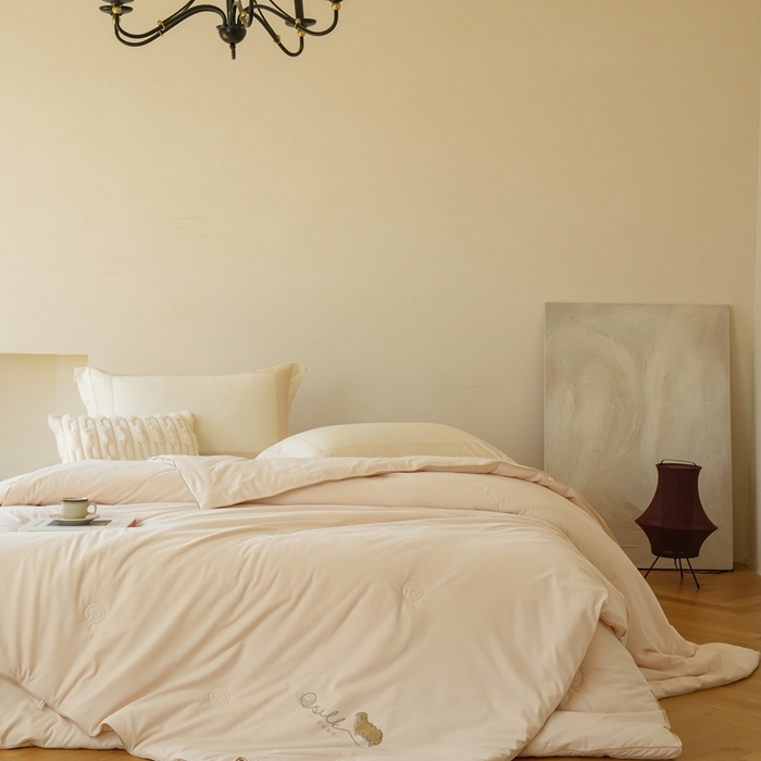 91家纺网 家纺一手货源 找家纺 丽卡家纺 2025新款繁花羊绒蚕丝子母被被子被芯 繁花羊绒蚕丝子母被-卡其