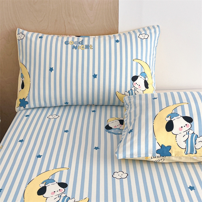 91家纺网 家纺一手货源 找家纺 澜妃 2025春夏新款12868全棉纯棉印花单被套 酣睡狗