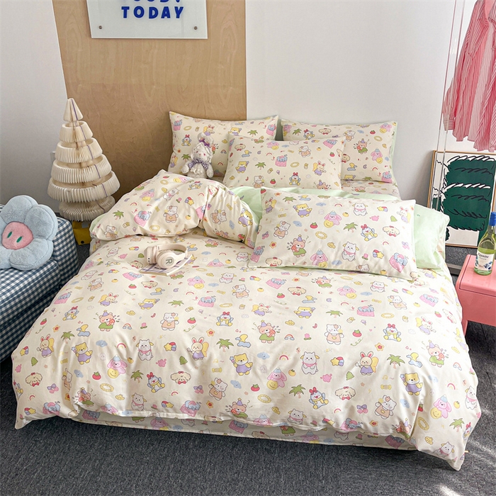 91家纺网 家纺一手货源 找家纺 澜妃 2025春夏新款12868全棉纯棉印花单被套 开心派对