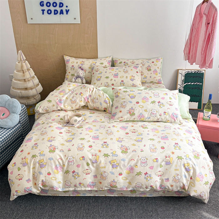 91家纺网 家纺一手货源 找家纺 澜妃 2025春夏新款12868全棉纯棉印花单被套 开心派对