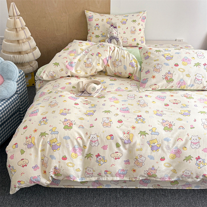 91家纺网 家纺一手货源 找家纺 澜妃 2025春夏新款12868全棉纯棉印花单被套 开心派对