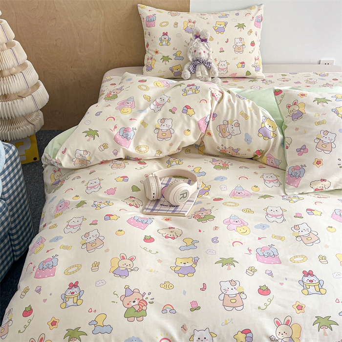 91家纺网 家纺一手货源 找家纺 澜妃 2025春夏新款12868全棉纯棉印花单被套 开心派对