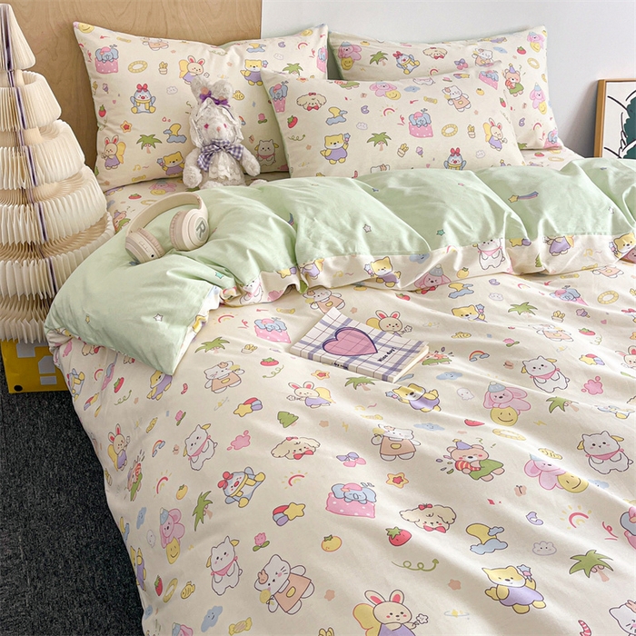 91家纺网 家纺一手货源 找家纺 澜妃 2025春夏新款12868全棉纯棉印花单被套 开心派对