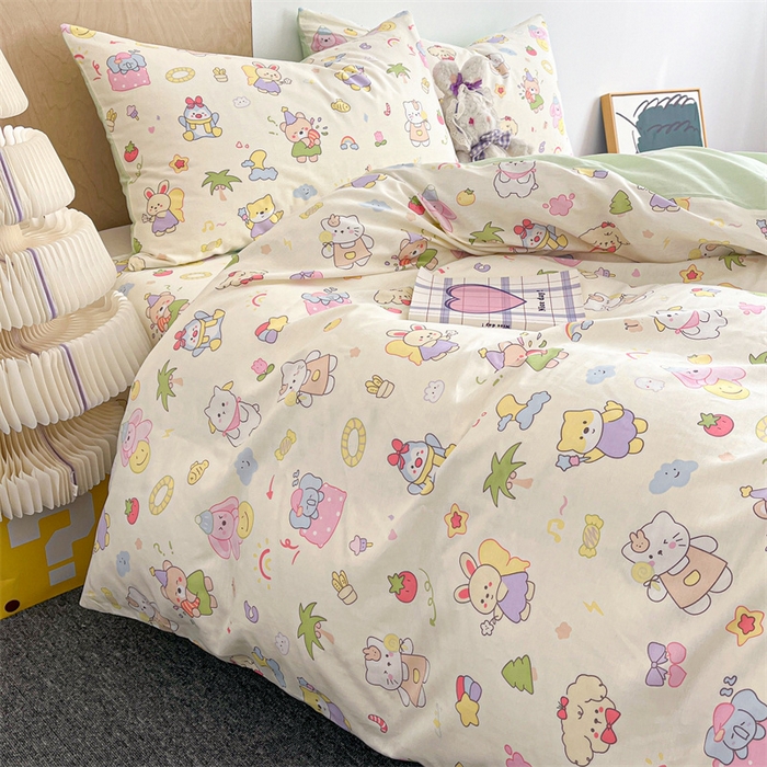 91家纺网 家纺一手货源 找家纺 澜妃 2025春夏新款12868全棉纯棉印花单被套 开心派对