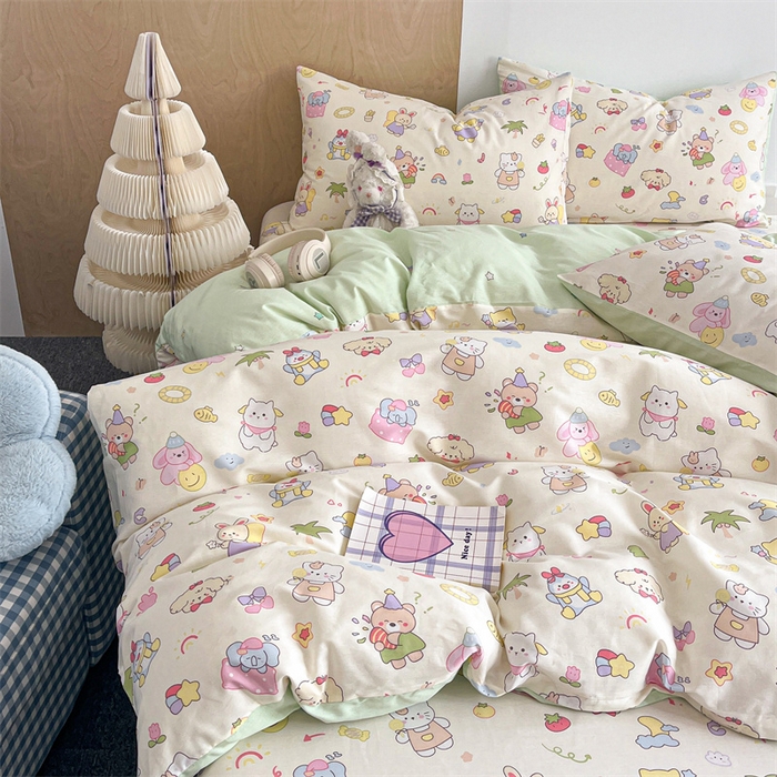 91家纺网 家纺一手货源 找家纺 澜妃 2025春夏新款12868全棉纯棉印花单被套 开心派对