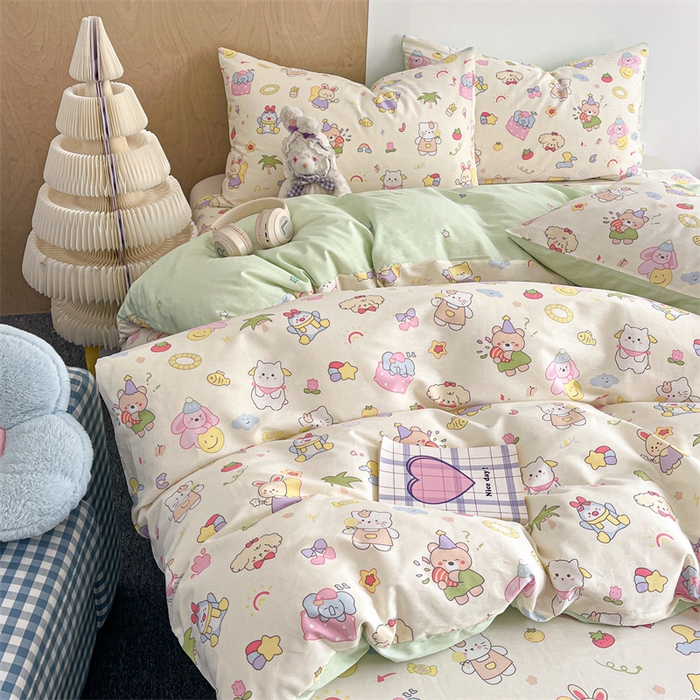 91家纺网 家纺一手货源 找家纺 澜妃 2025春夏新款12868全棉纯棉印花单被套 开心派对