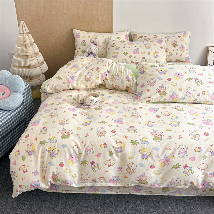 91家纺网 家纺一手货源 找家纺 澜妃 2025春夏新款12868全棉纯棉印花单被套 开心派对