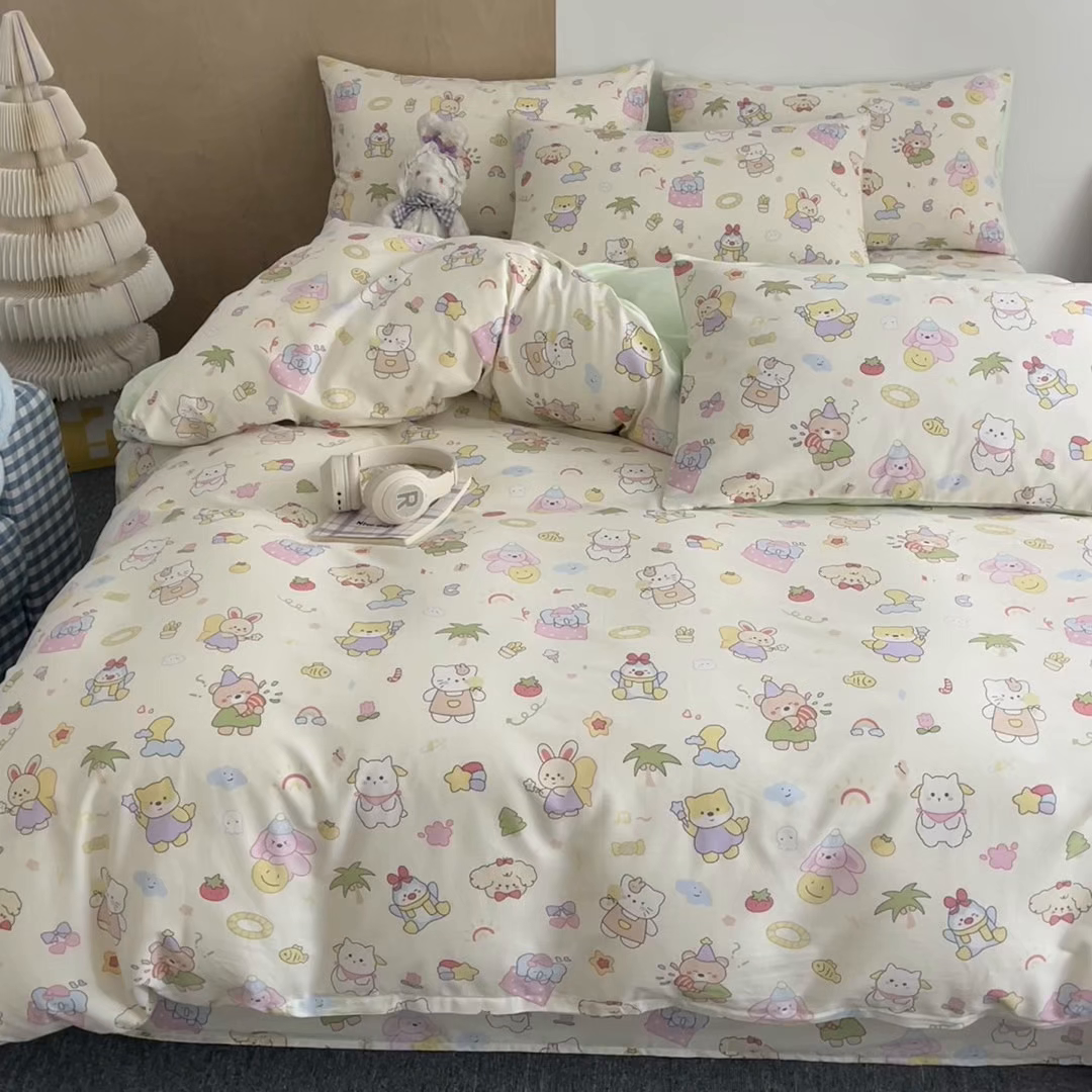 91家纺网 家纺一手货源 找家纺 澜妃 2025春夏新款12868全棉纯棉印花单被套 开心派对