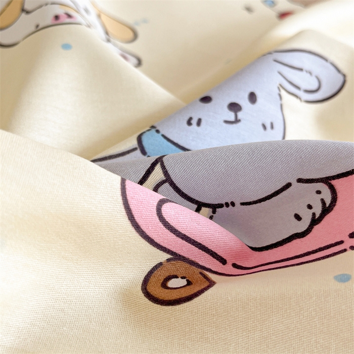 91家纺网 家纺一手货源 找家纺 澜妃 2025春夏新款12868全棉纯棉印花单被套 可爱颂