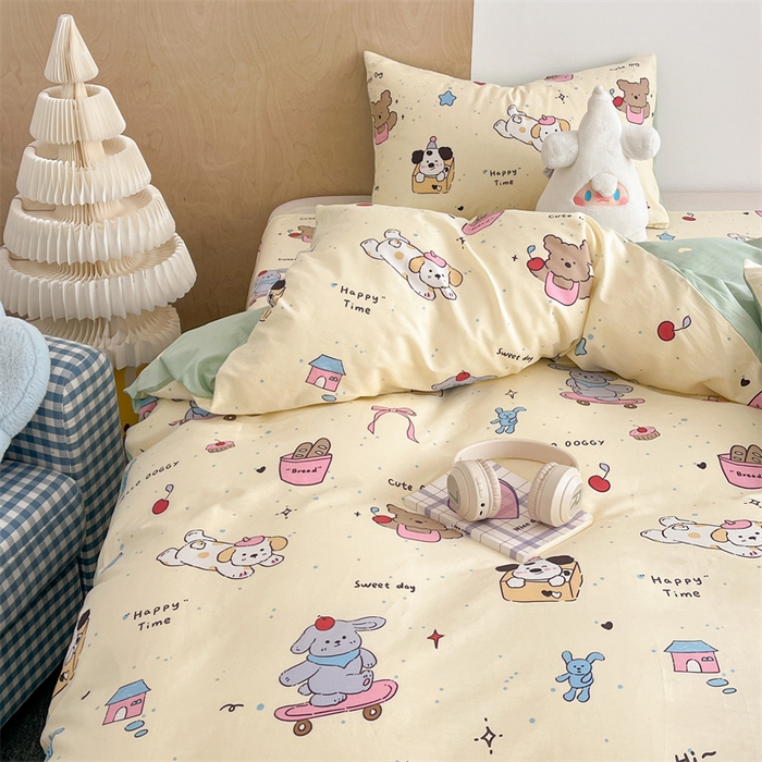 91家纺网 家纺一手货源 找家纺 澜妃 2025春夏新款12868全棉纯棉印花单被套 可爱颂