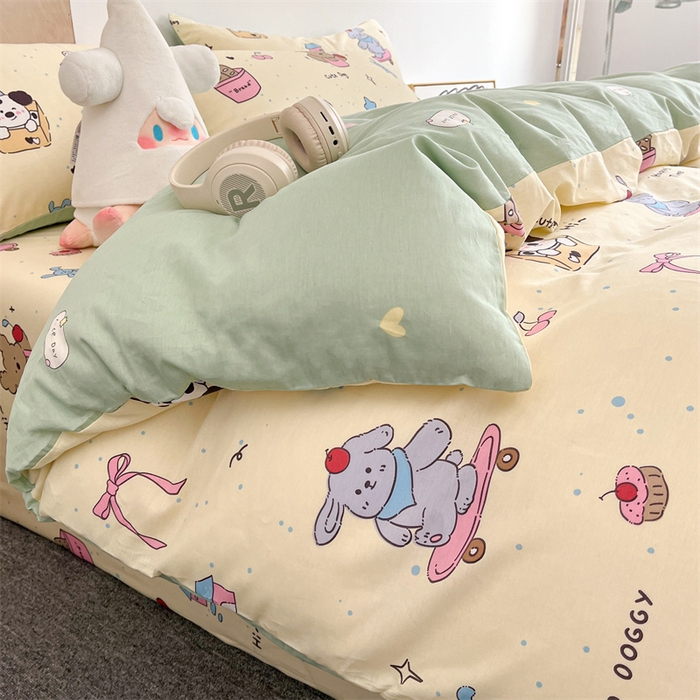 91家纺网 家纺一手货源 找家纺 澜妃 2025春夏新款12868全棉纯棉印花单被套 可爱颂