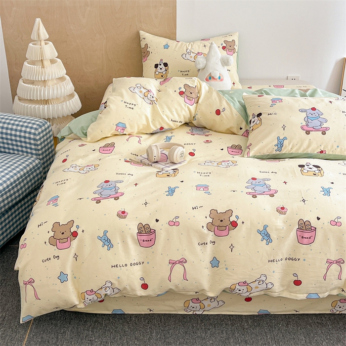 91家纺网 家纺一手货源 找家纺 澜妃 2025春夏新款12868全棉纯棉印花单被套 可爱颂