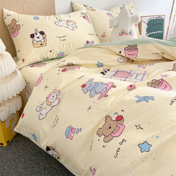 91家纺网 家纺一手货源 找家纺 澜妃 2025春夏新款12868全棉纯棉印花单被套 可爱颂