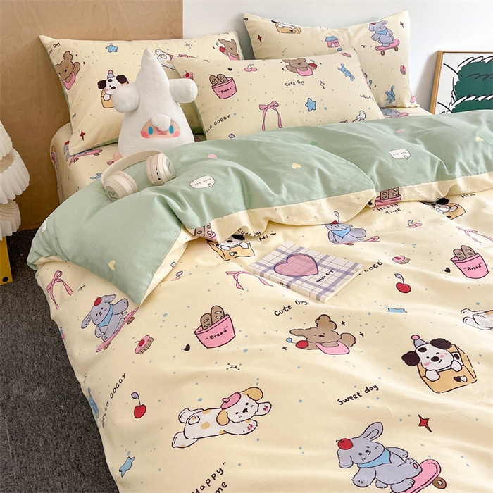 91家纺网 家纺一手货源 找家纺 澜妃 2025春夏新款12868全棉纯棉印花单被套 可爱颂