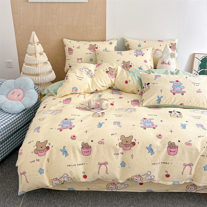 91家纺网 家纺一手货源 找家纺 澜妃 2025春夏新款12868全棉纯棉印花单被套 可爱颂