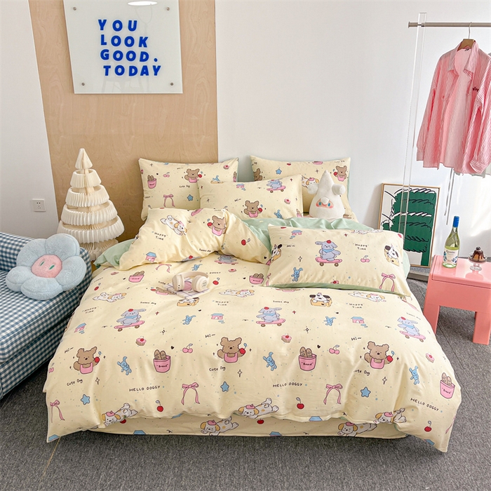 91家纺网 家纺一手货源 找家纺 澜妃 2025春夏新款12868全棉纯棉印花单被套 可爱颂