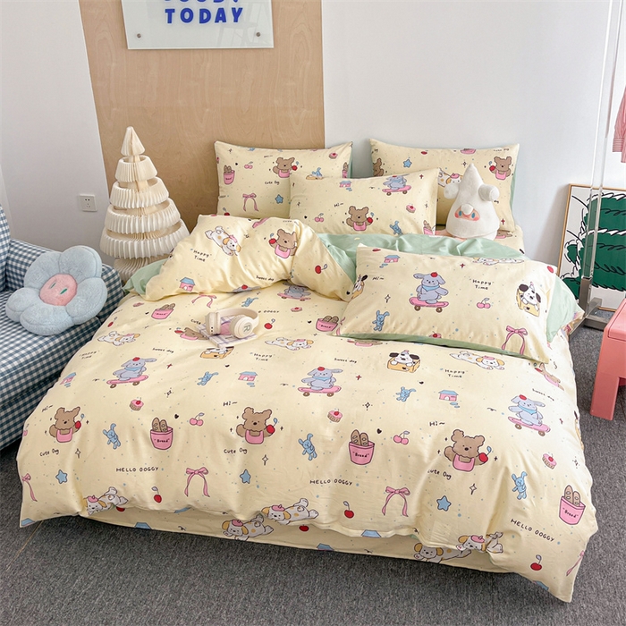 91家纺网 家纺一手货源 找家纺 澜妃 2025春夏新款12868全棉纯棉印花单被套 可爱颂