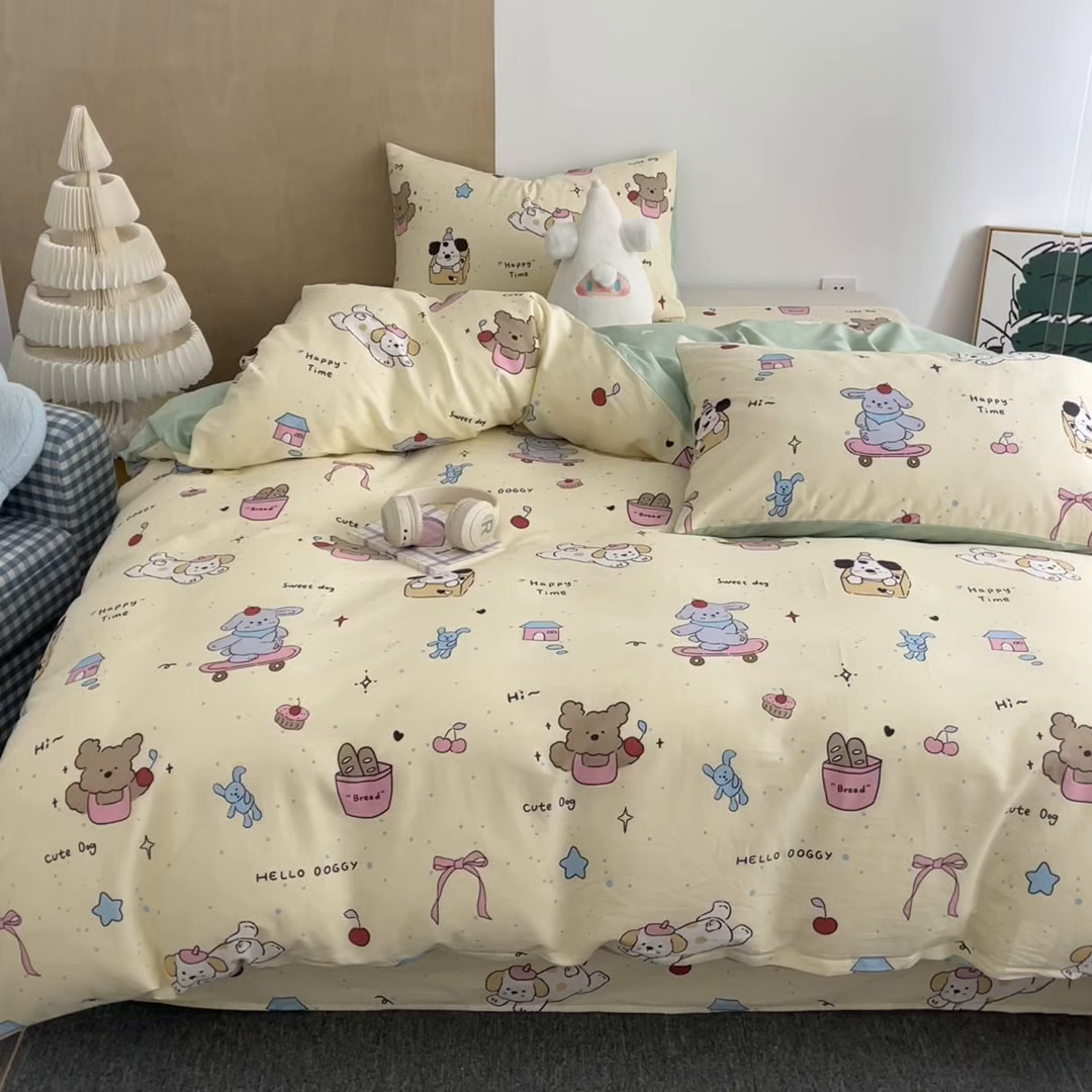 91家纺网 家纺一手货源 找家纺 澜妃 2025春夏新款12868全棉纯棉印花单被套 可爱颂