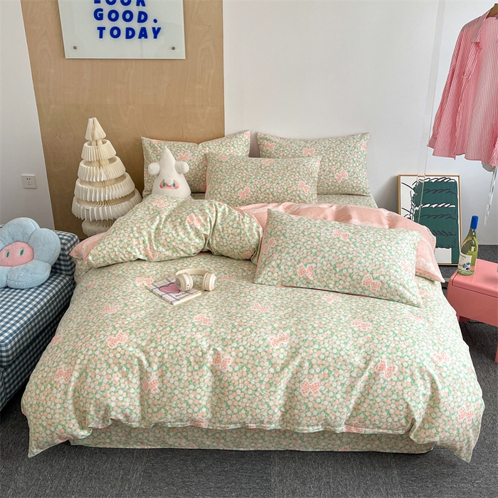 91家纺网 家纺一手货源 找家纺 澜妃 2025春夏新款12868全棉纯棉印花单被套 蕾丝花语