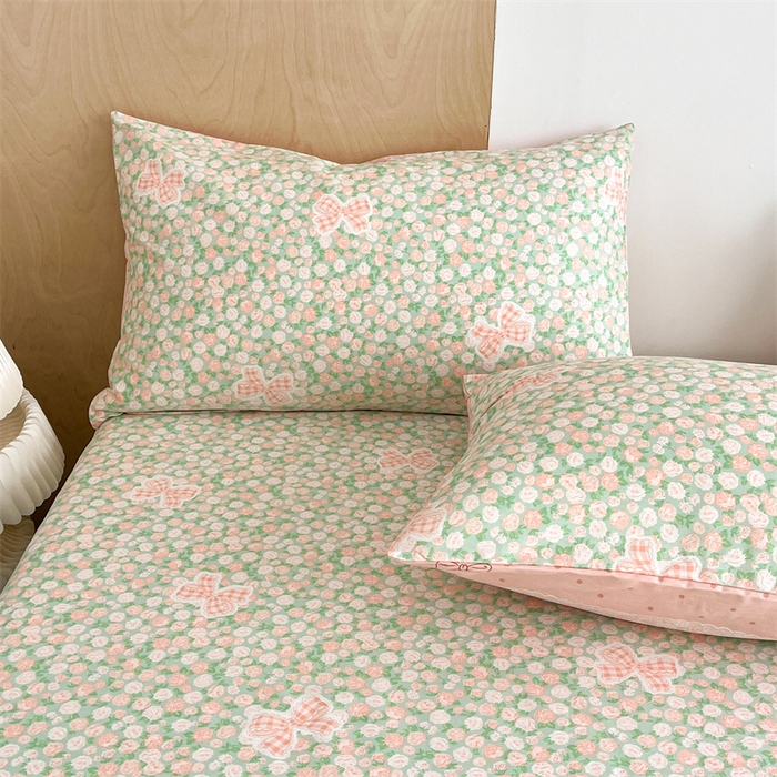 91家纺网 家纺一手货源 找家纺 澜妃 2025春夏新款12868全棉纯棉印花单被套 蕾丝花语