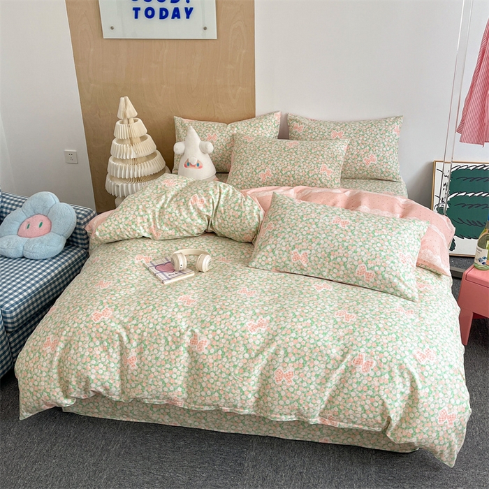 91家纺网 家纺一手货源 找家纺 澜妃 2025春夏新款12868全棉纯棉印花单被套 蕾丝花语