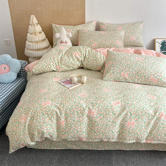 91家纺网 家纺一手货源 找家纺 澜妃 2025春夏新款12868全棉纯棉印花单被套 蕾丝花语