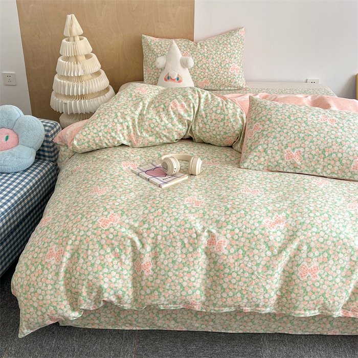 91家纺网 家纺一手货源 找家纺 澜妃 2025春夏新款12868全棉纯棉印花单被套 蕾丝花语