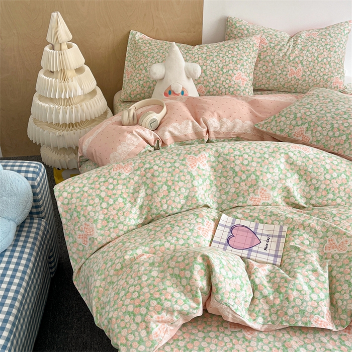 91家纺网 家纺一手货源 找家纺 澜妃 2025春夏新款12868全棉纯棉印花单被套 蕾丝花语