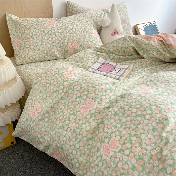 91家纺网 家纺一手货源 找家纺 澜妃 2025春夏新款12868全棉纯棉印花单被套 蕾丝花语