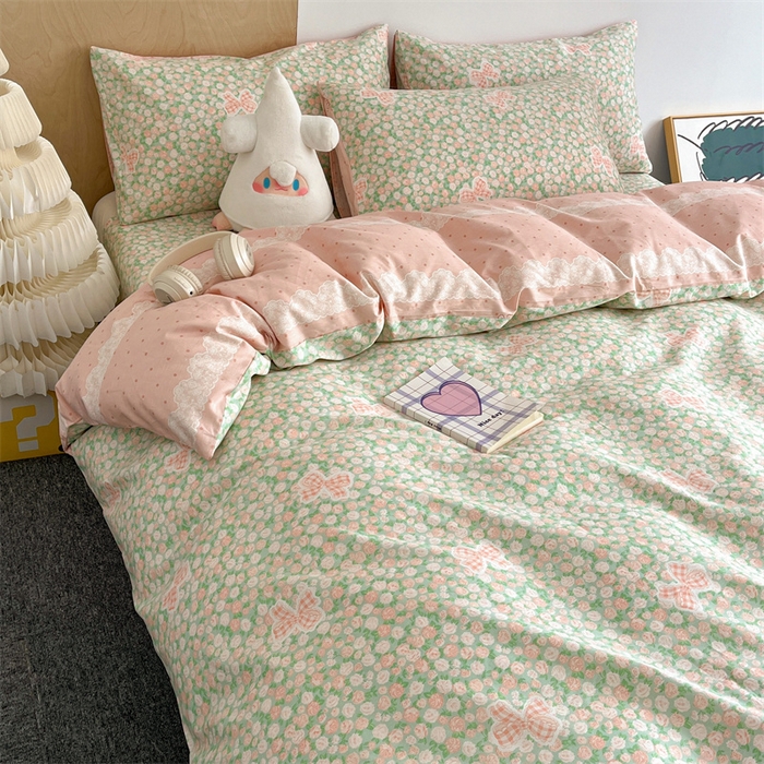 91家纺网 家纺一手货源 找家纺 澜妃 2025春夏新款12868全棉纯棉印花单被套 蕾丝花语