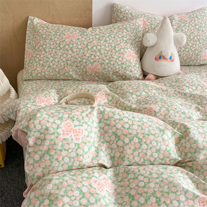 91家纺网 家纺一手货源 找家纺 澜妃 2025春夏新款12868全棉纯棉印花单被套 蕾丝花语