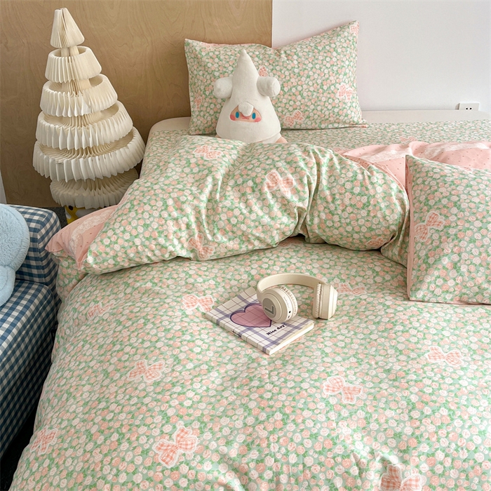 91家纺网 家纺一手货源 找家纺 澜妃 2025春夏新款12868全棉纯棉印花单被套 蕾丝花语