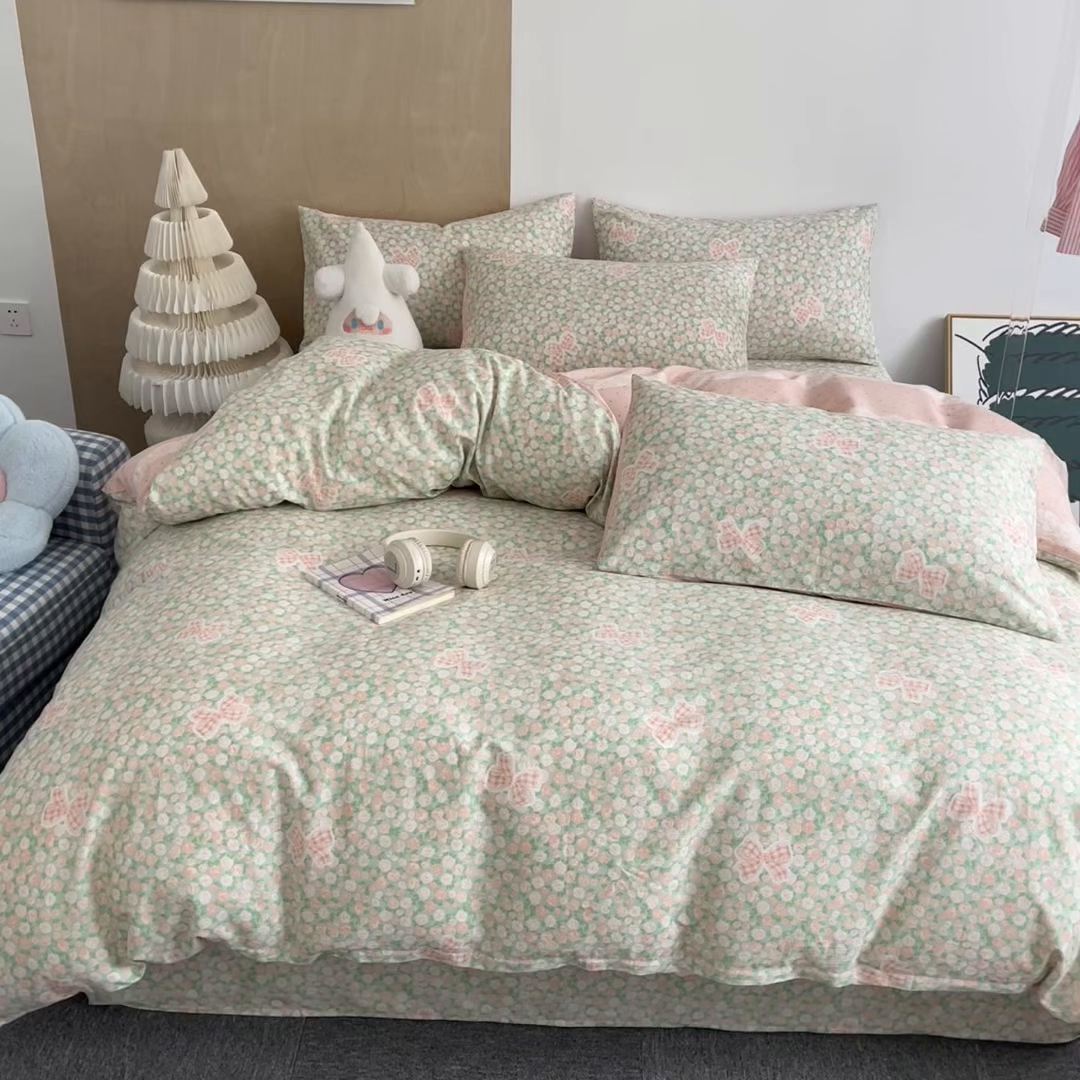 91家纺网 家纺一手货源 找家纺 澜妃 2025春夏新款12868全棉纯棉印花单被套 蕾丝花语