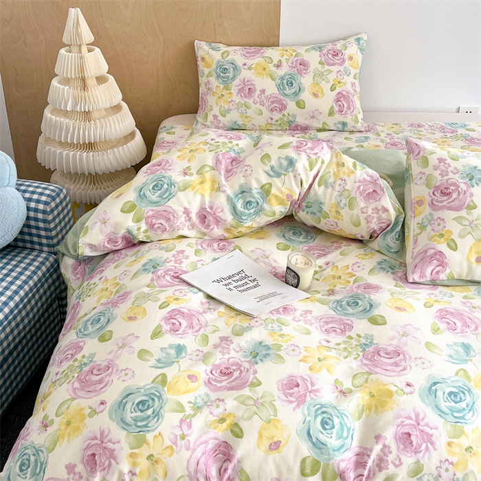 91家纺网 家纺一手货源 找家纺 澜妃 2025春夏新款12868全棉纯棉印花单被套 迷情花海