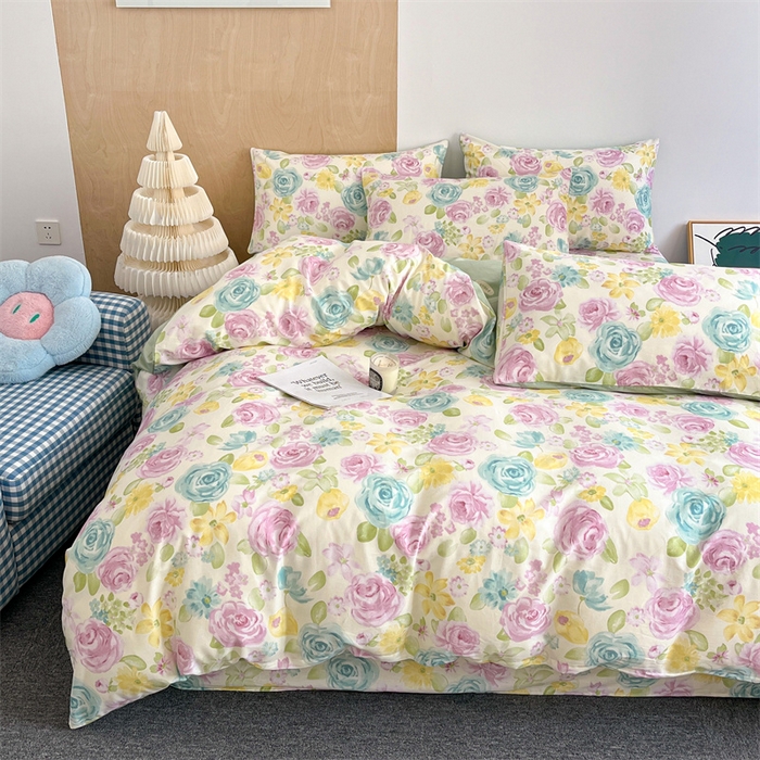 91家纺网 家纺一手货源 找家纺 澜妃 2025春夏新款12868全棉纯棉印花单被套 迷情花海