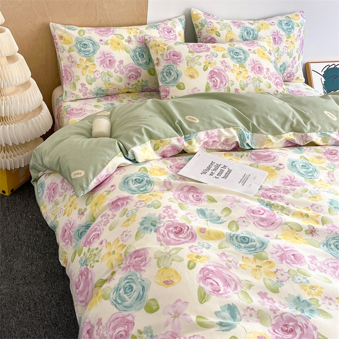 91家纺网 家纺一手货源 找家纺 澜妃 2025春夏新款12868全棉纯棉印花单被套 迷情花海