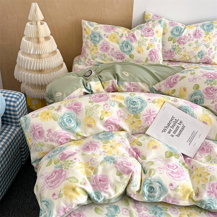 91家纺网 家纺一手货源 找家纺 澜妃 2025春夏新款12868全棉纯棉印花单被套 迷情花海