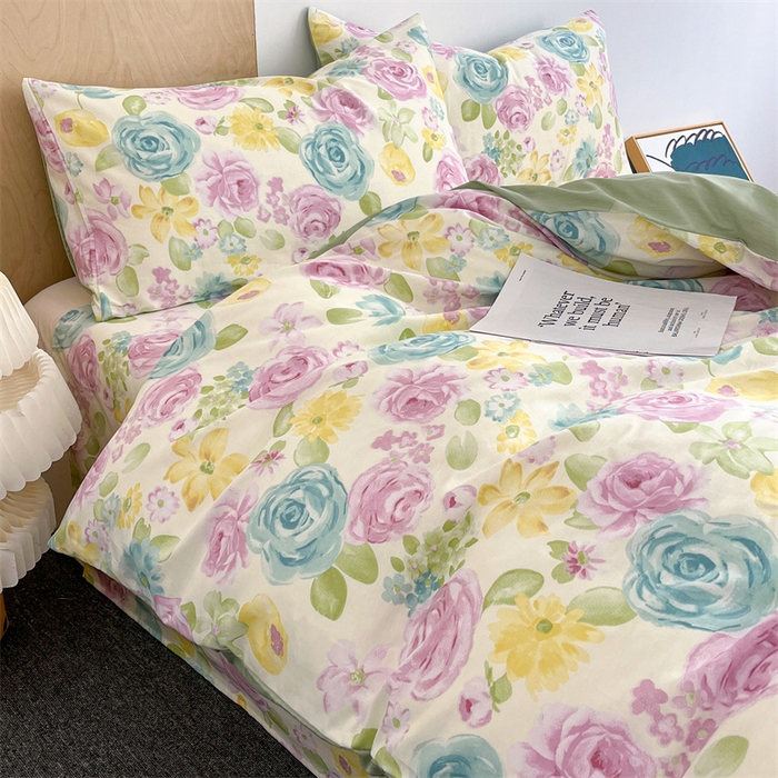 91家纺网 家纺一手货源 找家纺 澜妃 2025春夏新款12868全棉纯棉印花单被套 迷情花海