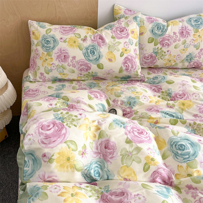 91家纺网 家纺一手货源 找家纺 澜妃 2025春夏新款12868全棉纯棉印花单被套 迷情花海