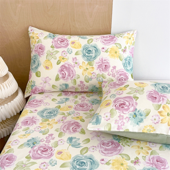 91家纺网 家纺一手货源 找家纺 澜妃 2025春夏新款12868全棉纯棉印花单被套 迷情花海