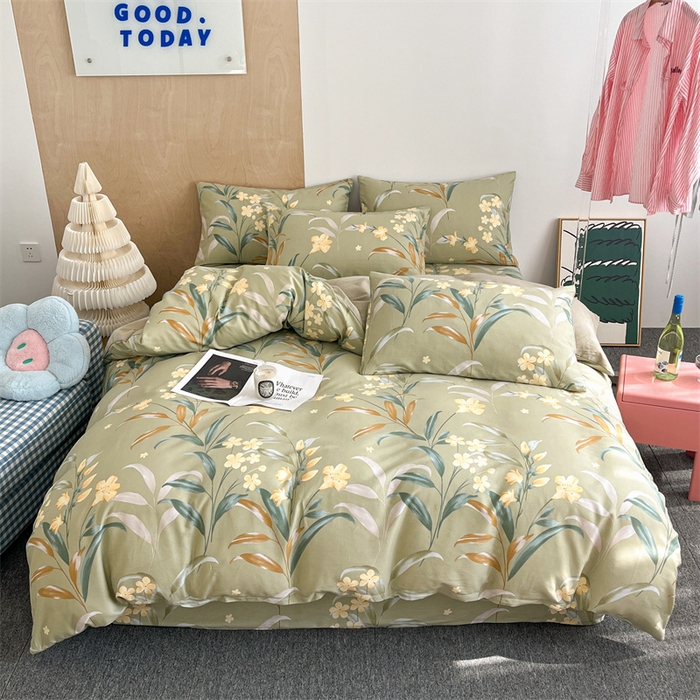 91家纺网 家纺一手货源 找家纺 澜妃 2025春夏新款12868全棉纯棉印花单被套 沐光美人-绿