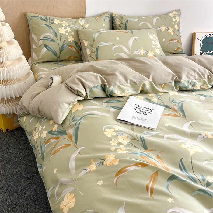 91家纺网 家纺一手货源 找家纺 澜妃 2025春夏新款12868全棉纯棉印花单被套 沐光美人-绿