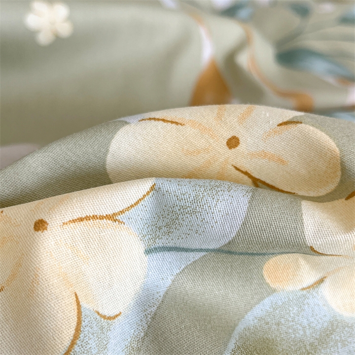 91家纺网 家纺一手货源 找家纺 澜妃 2025春夏新款12868全棉纯棉印花单被套 沐光美人-绿