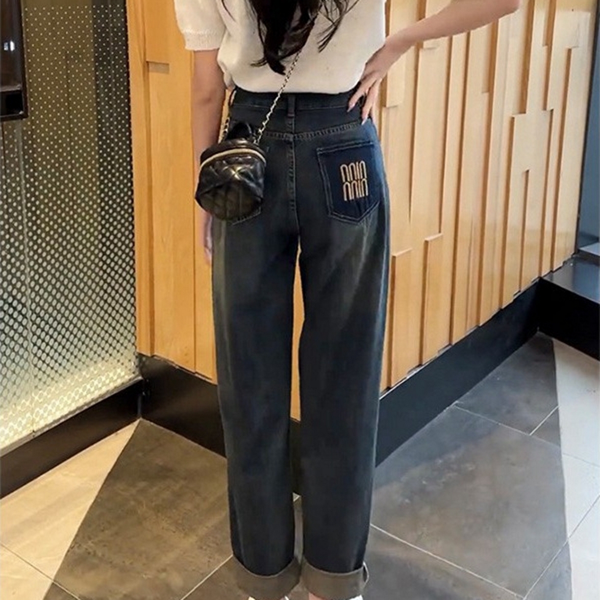 91家纺网 家纺一手货源 找家纺 （总）洛兰沙家居馆【只代发】【只代发】 2025新款高腰显瘦显高大码老爹阔腿萝卜裤子牛仔裤1