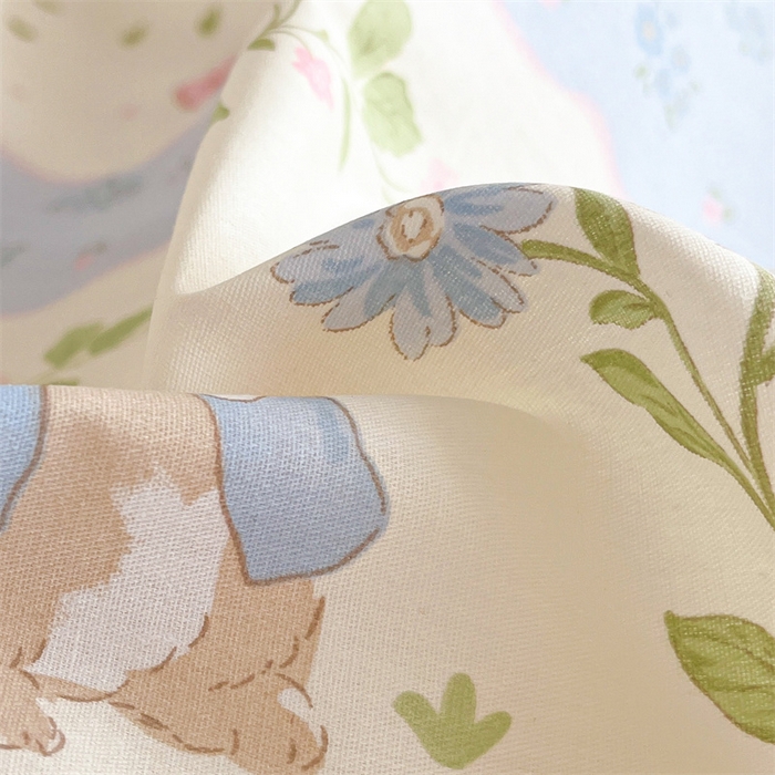 91家纺网 家纺一手货源 找家纺 澜妃 2025春夏新款12868全棉纯棉印花单被套 兔兔乐园