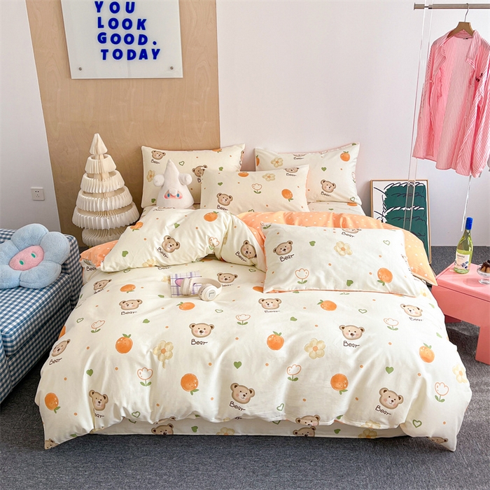 91家纺网 家纺一手货源 找家纺 澜妃 2025春夏新款12868全棉纯棉印花单被套 熊宝乐园