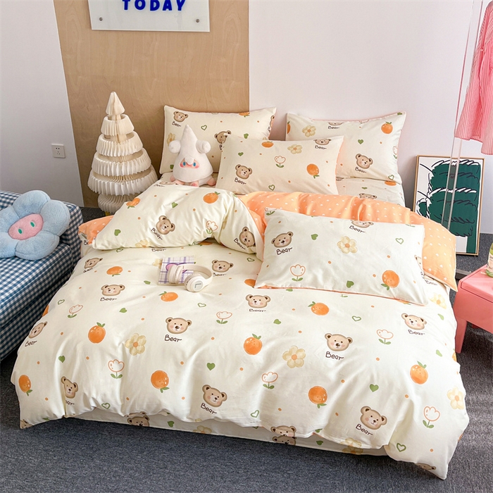 91家纺网 家纺一手货源 找家纺 澜妃 2025春夏新款12868全棉纯棉印花单被套 熊宝乐园